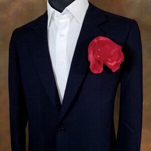 NEW! 2-in-1 Pouf Pocket Square - Solid Red